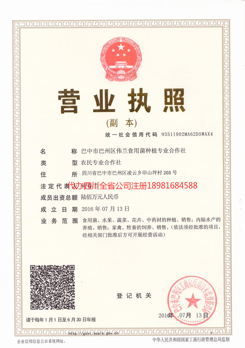 涿州涿州伟兰食用菌种植专业合作社